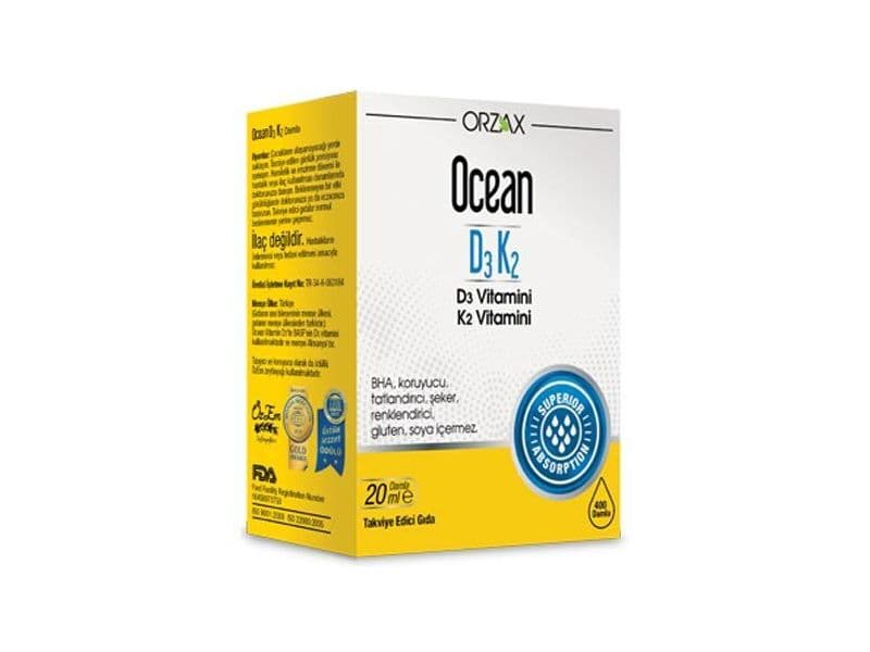 Orzax Ocean D3K2 Vitamin Damla 20 ml
