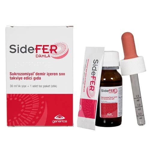 SideFer Damla Takviye Edici Gıda 30ml Şişe + 1 Adet Toz (skt:04/2028)