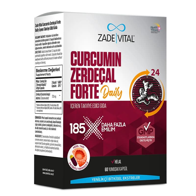 Zade Vital Curcumin Zerdeçal Forte Daily 60 Yumuşak Kapsül