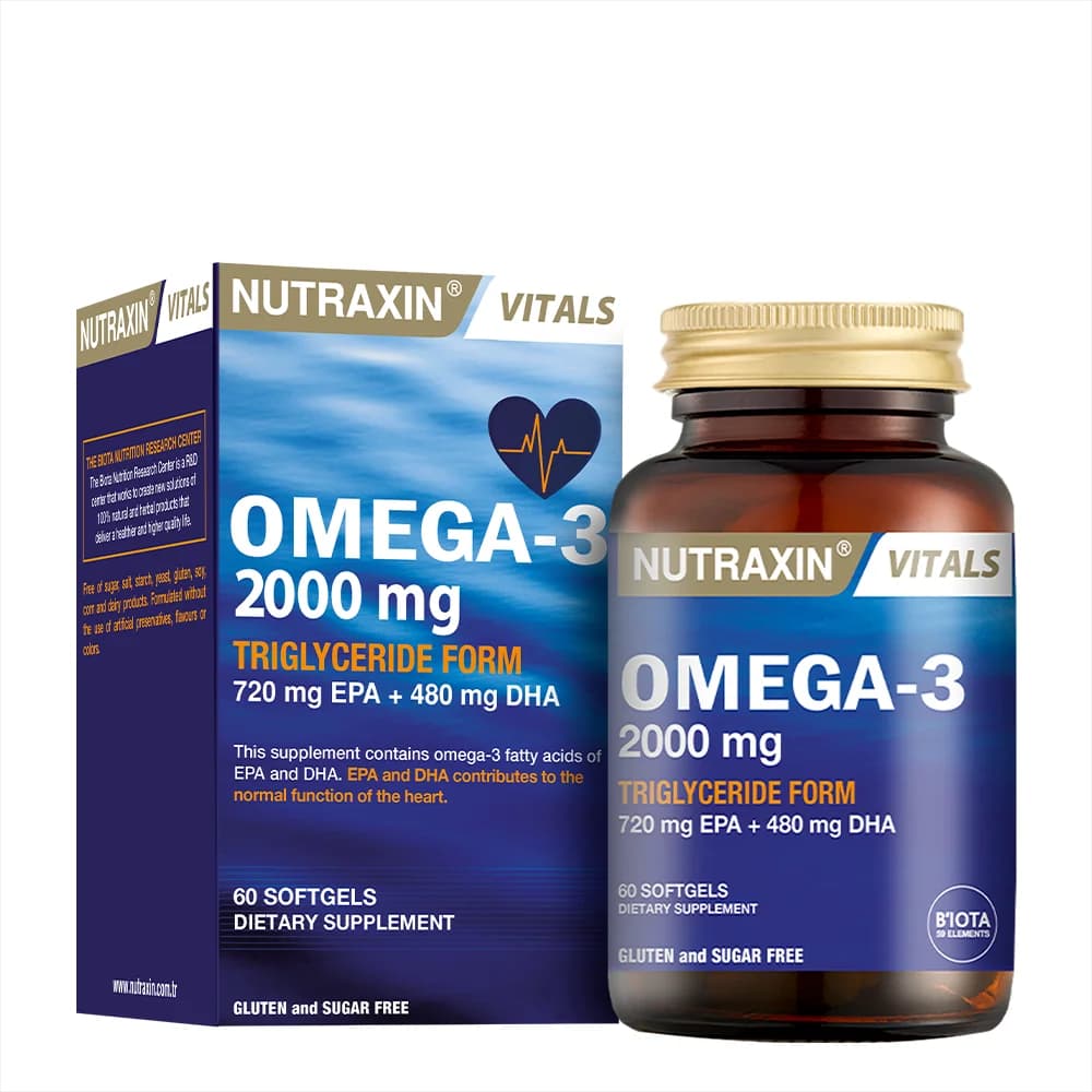 Nutraxin Omega 3 Balık Yağı 2000 mg 60 SoftGel